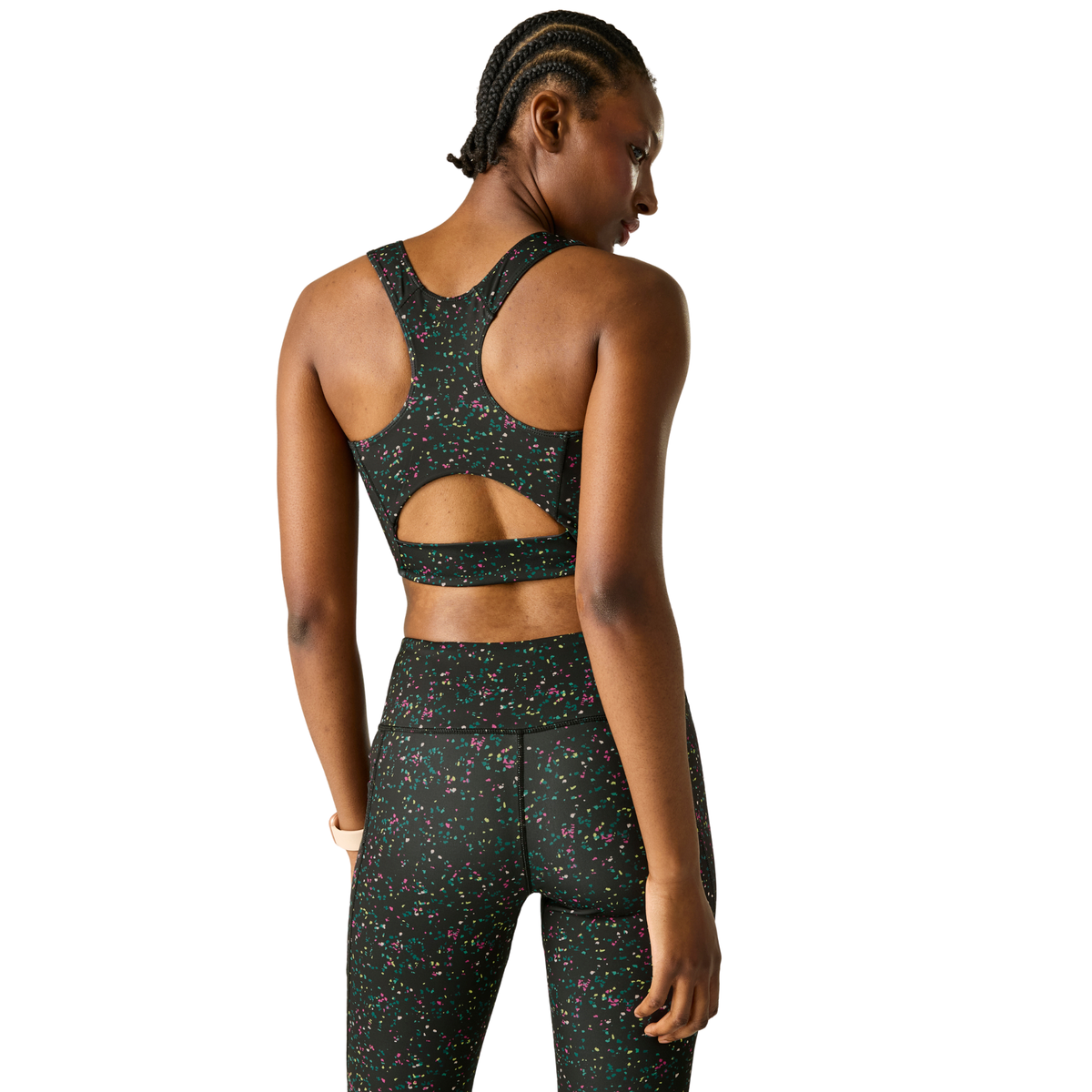 Dare 2B Women's Influential Sports Bra Black Speckle Print ZF4 DWU423