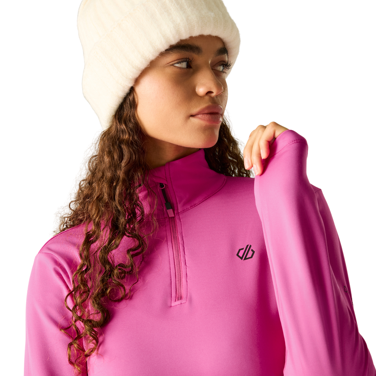Dare 2B Women's Lowline II Stretch Quarter Zip Fleece Top Extreme Pink ZXP DWL452