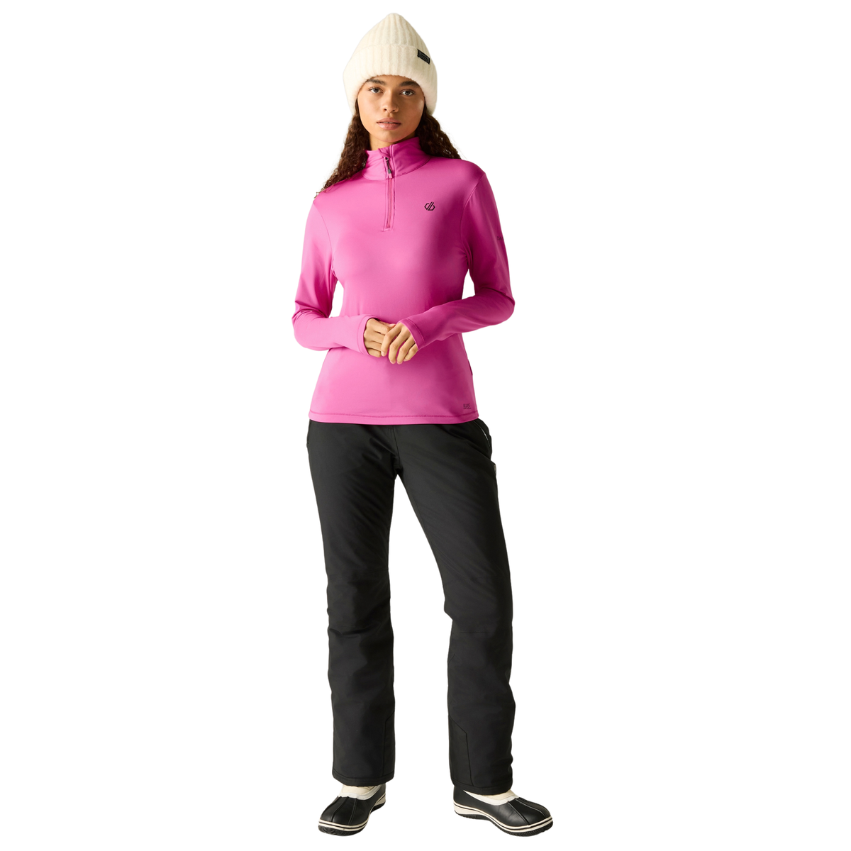 Dare 2B Women's Lowline II Stretch Quarter Zip Fleece Top Extreme Pink ZXP DWL452