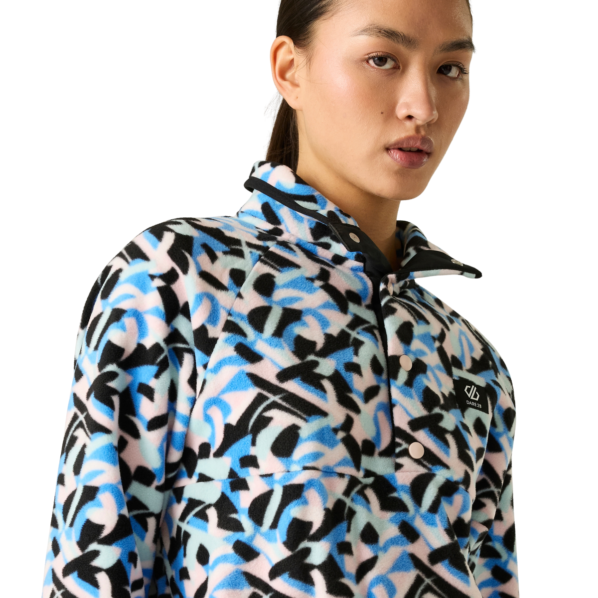 Dare 2B Women's Printed Half Snap Fleece Top Abstract Swirl Print ZF9 DWA782