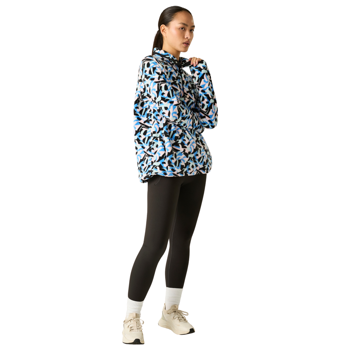 Dare 2B Women's Printed Half Snap Fleece Top Abstract Swirl Print ZF9 DWA782