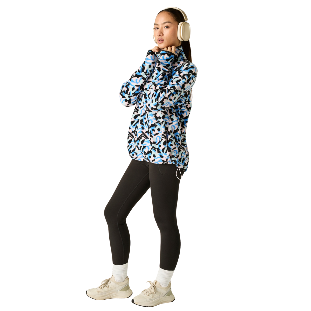 Dare 2B Women's Printed Half Snap Fleece Top Abstract Swirl Print ZF9 DWA782