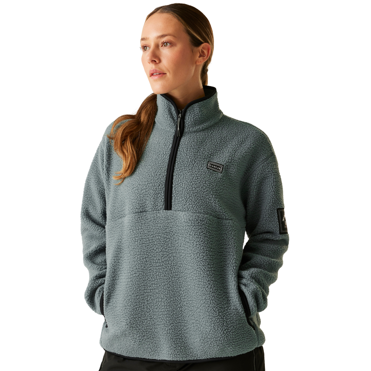 Dare 2B Women's Slide Out Half Zip Fleece Top (Element Grey)