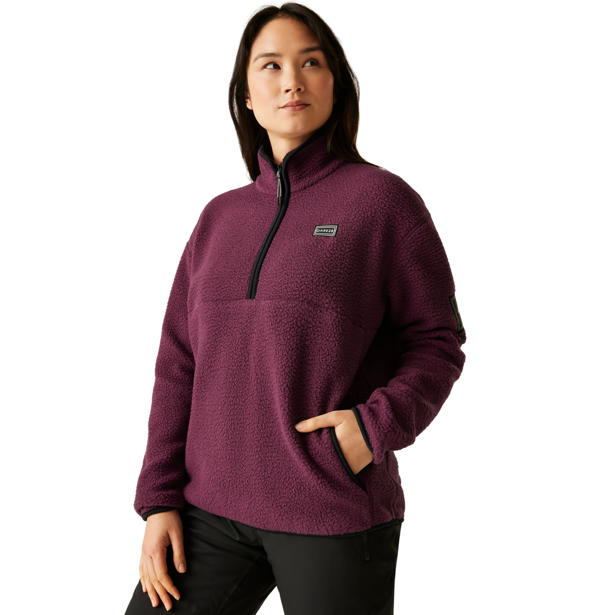 Dare 2B Women's Slide Out Half Zip Fleece Top (Fig)