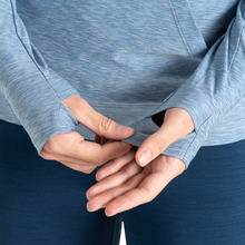 Load image into Gallery viewer, Dare 2B Women's Sprint City UPF50 Lightweight Hooded Technical Top (Rainwashed Blue Marl)