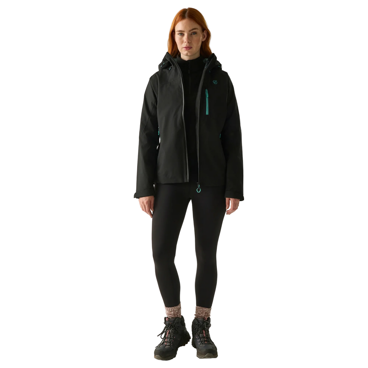 Dare 2B Women's Torrek III Waterproof Jacket Black Teal 1ED DWW603