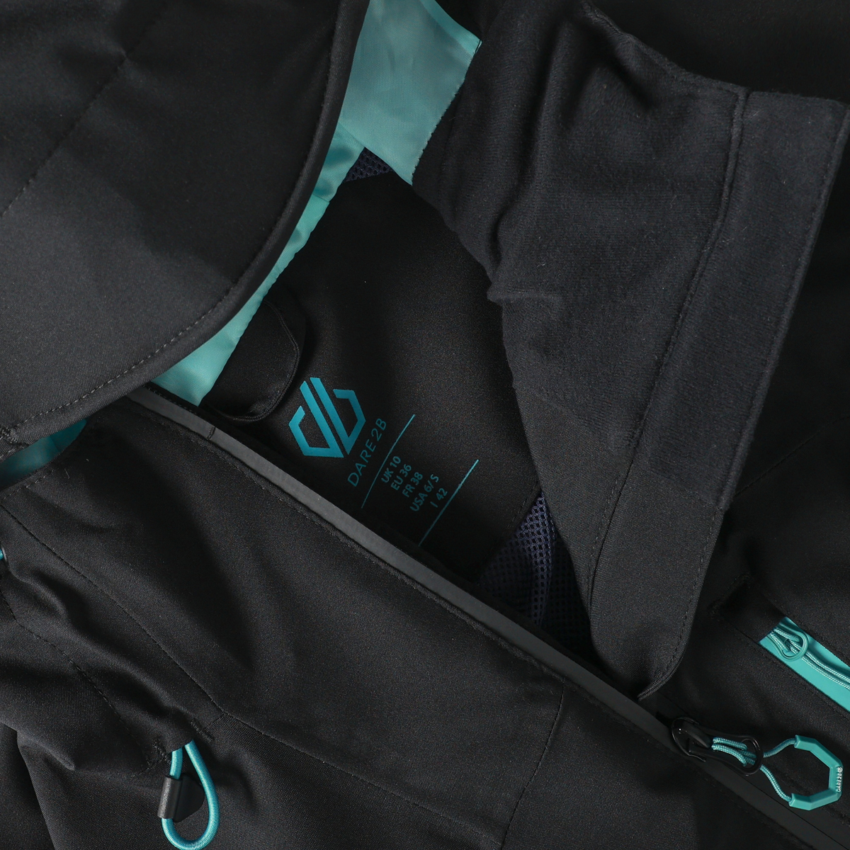Dare 2B Women's Torrek III Waterproof Jacket Black Teal 1ED DWW603