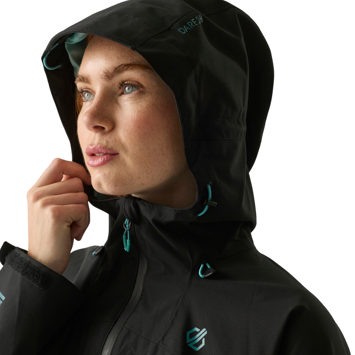 Dare 2B Women's Torrek III Waterproof Jacket Black Teal 1ED DWW603