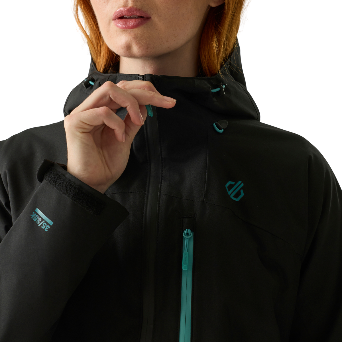 Dare 2B Women's Torrek III Waterproof Jacket Black Teal 1ED DWW603