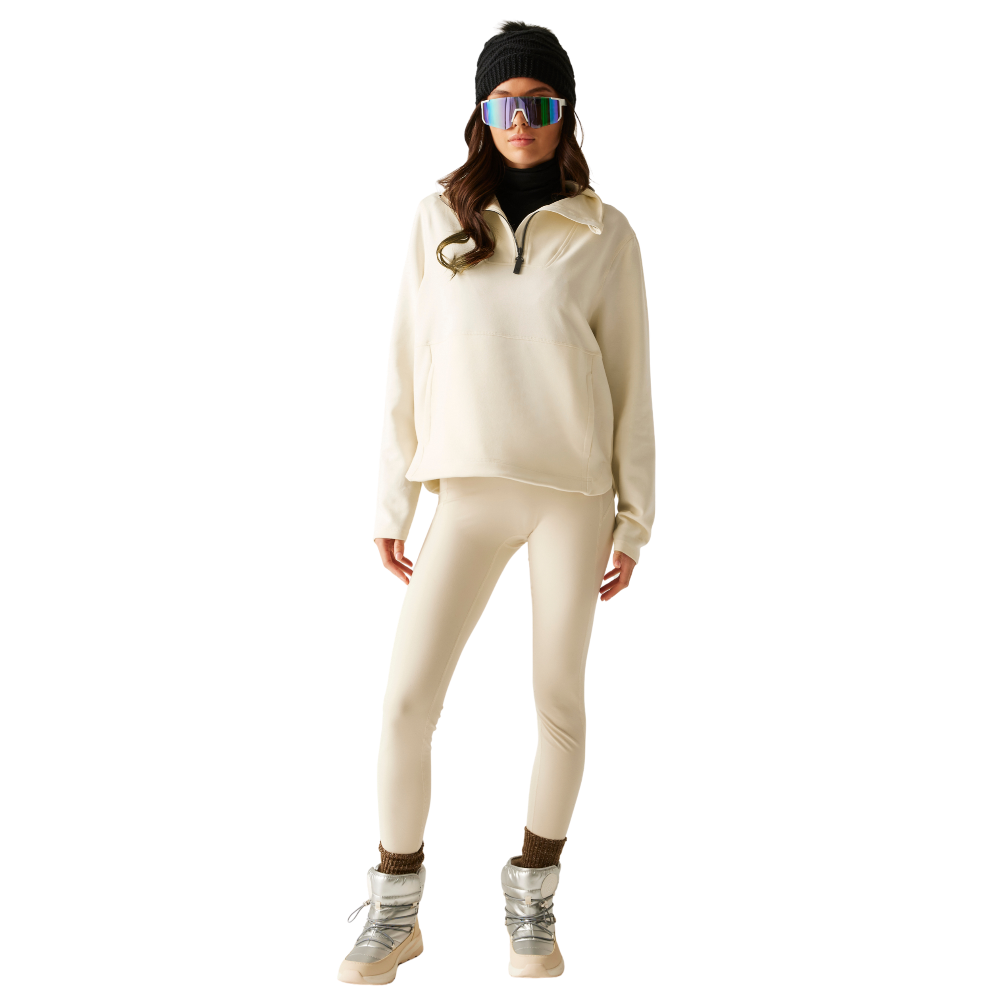 Dare 2B Women's Wander Quarter Zip Fleece Top (Egret)