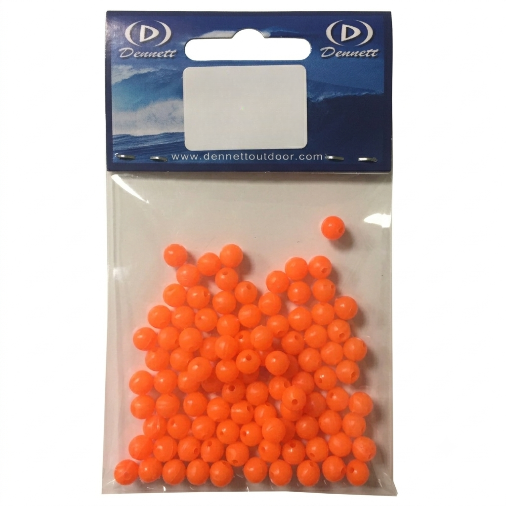 Dennett Fluo Beads 6mm 100 Pack Fluorescent Orange TS-C306
