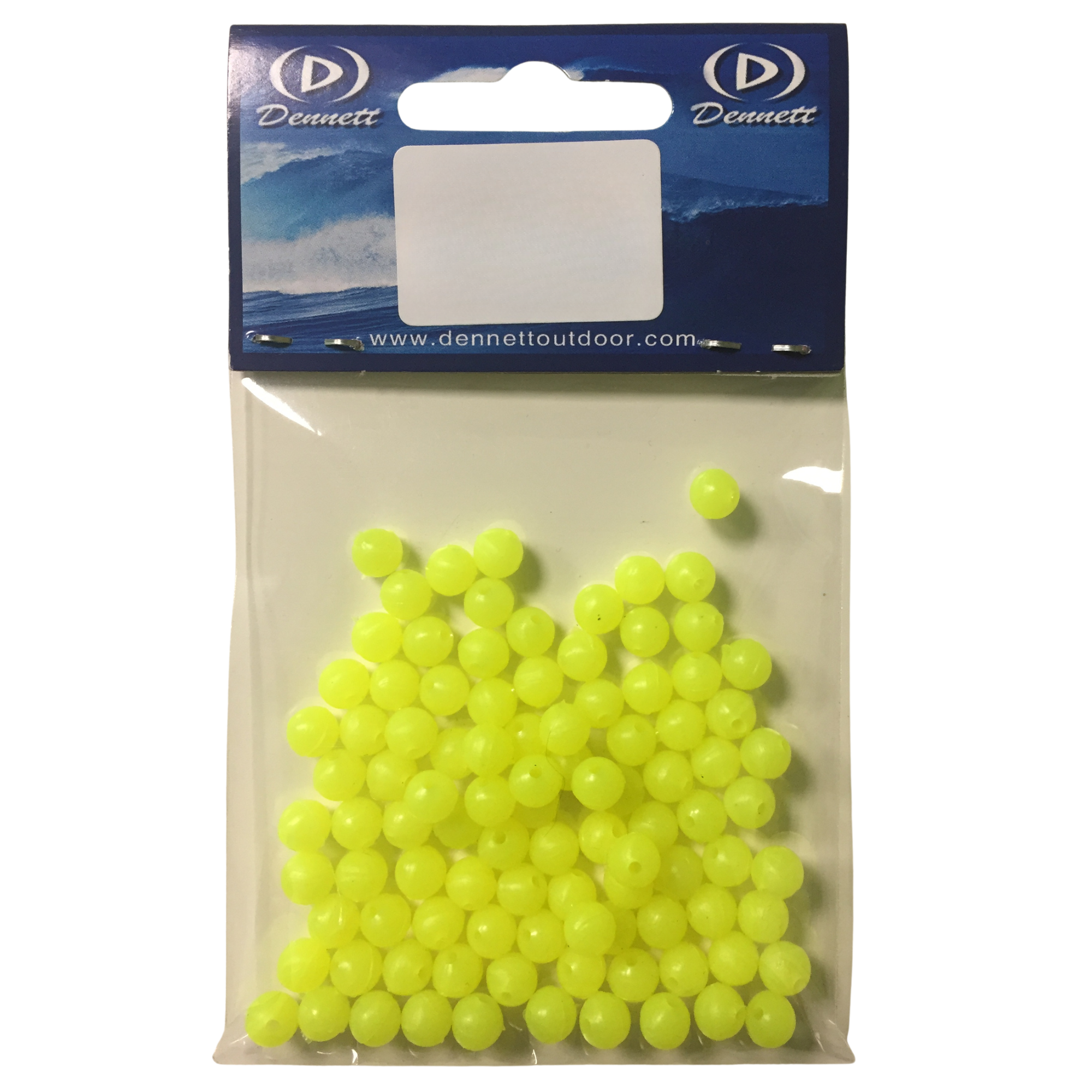 Dennett Fluo Beads 6mm 100 Pack Fluorescent Yellow TS-C306