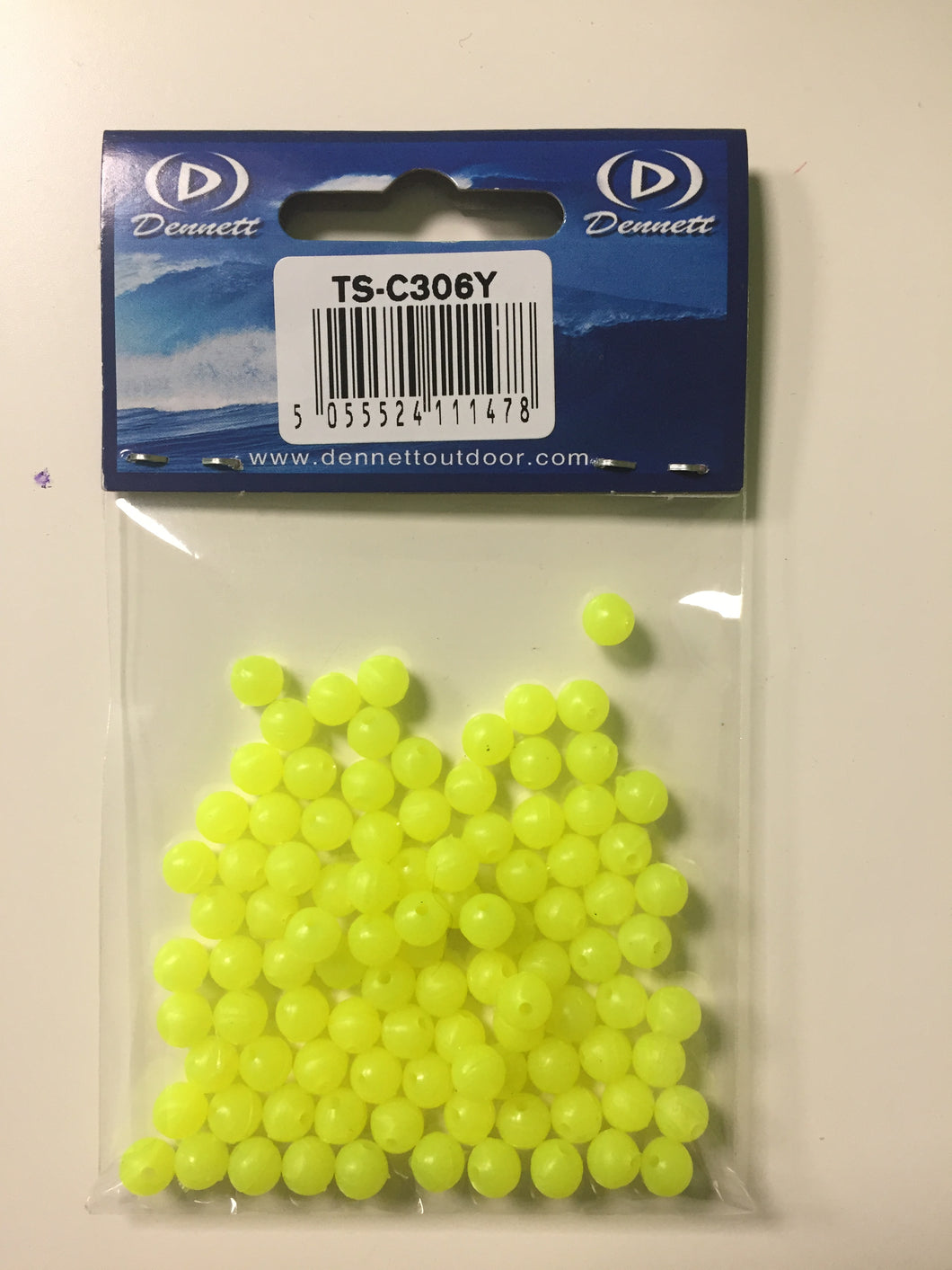 Dennett Beads (6mm/100 Pack)(Fluorescent Yellow)
