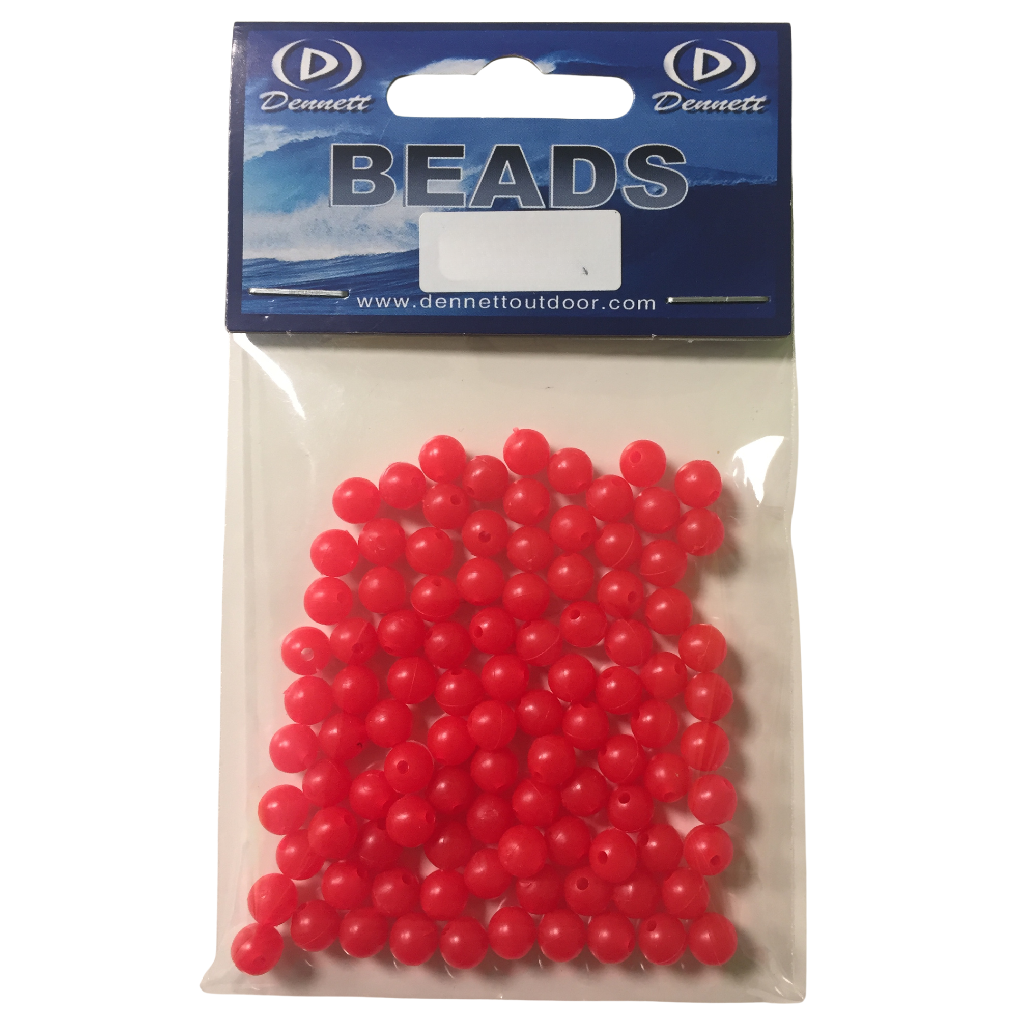 Dennett Fluo Beads 6mm 100 Pack Red TS-C306