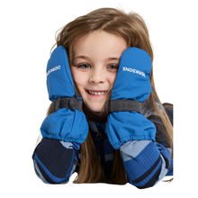 Load image into Gallery viewer, Didriksons Kids Biggles 8 Waterproof Insulated Zipped Mitten (Sapphire Blue)(Ages 0-6)