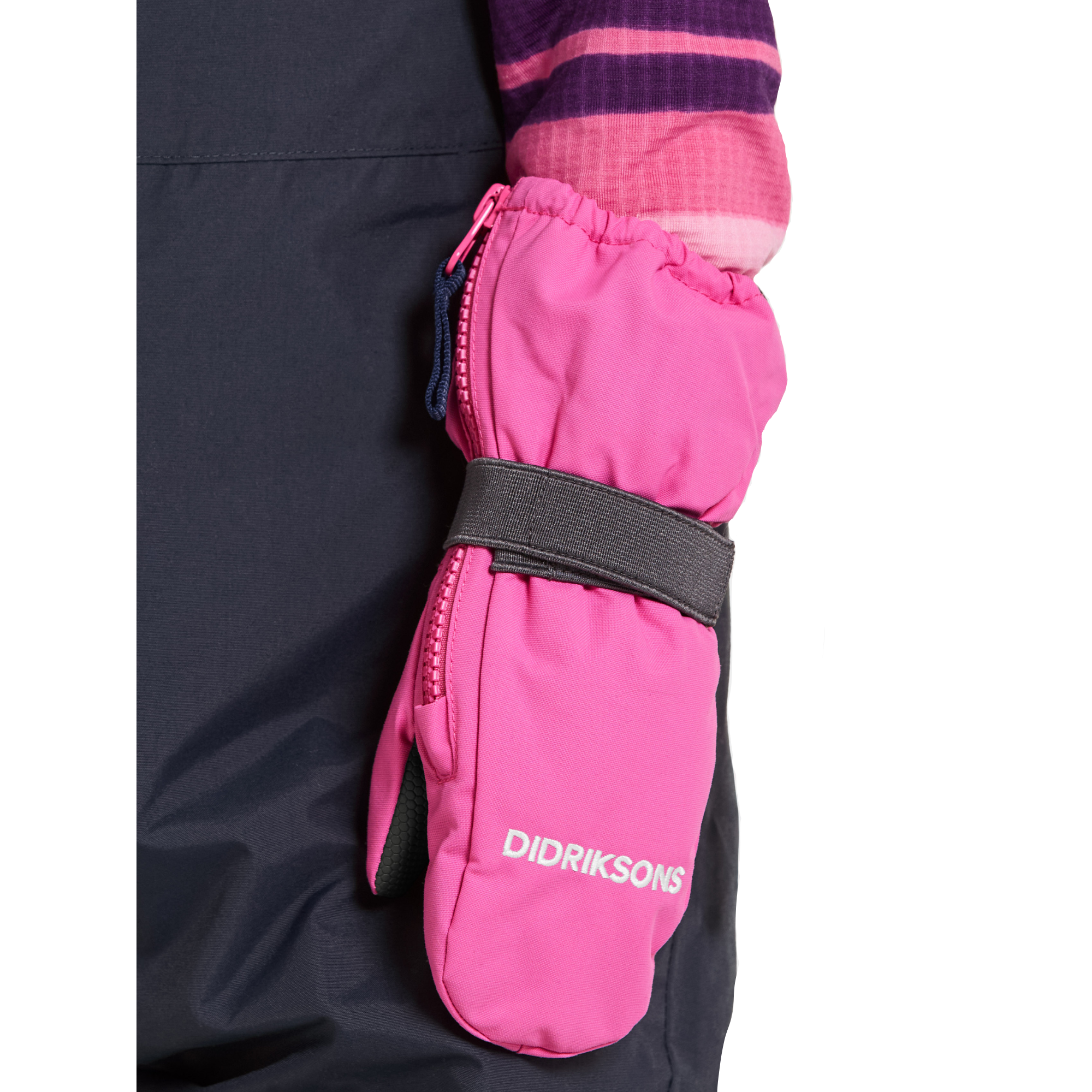 Didriksons Kids Biggles 8 Waterproof Insulated Zipped Mitten (Sweet Pink)(Ages 0-6)