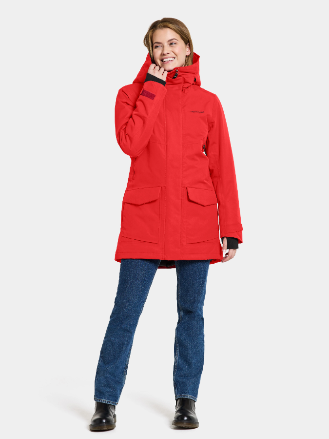 Didriksons Women\'s Insulated World Landers Outdoor - (Pomme Frida Adventure Waterproof Red) – 7 Parka Outdoor & Ireland\'s Store