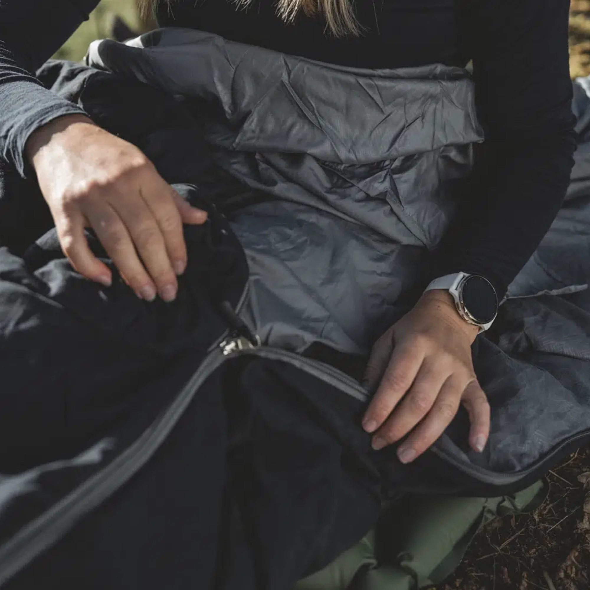 Easy Camp Sleeping Bag Liner Ultralight - Mummy Shape (Black/Grey)