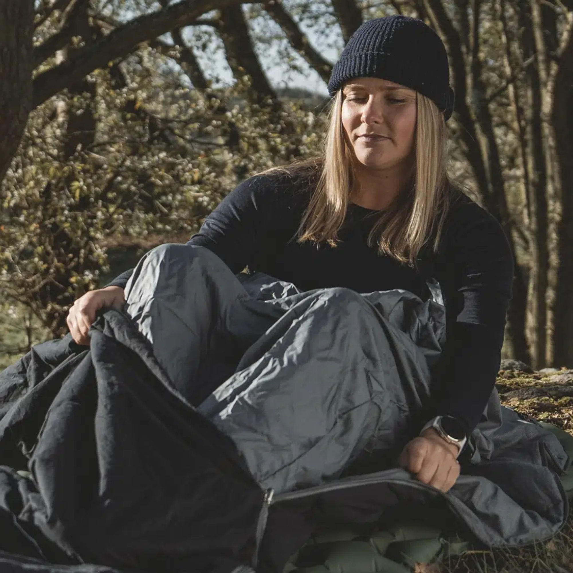 Easy Camp Sleeping Bag Liner Ultralight - Mummy Shape (Black/Grey)