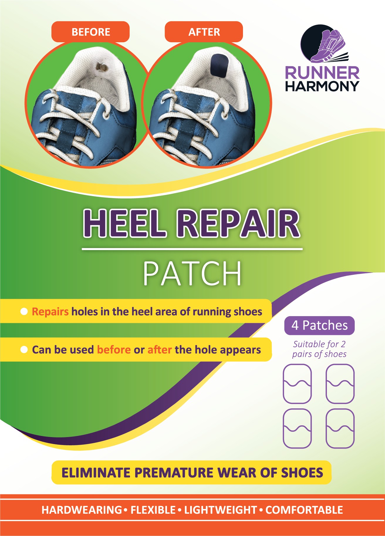 Runner Harmony Heel Repair Patches