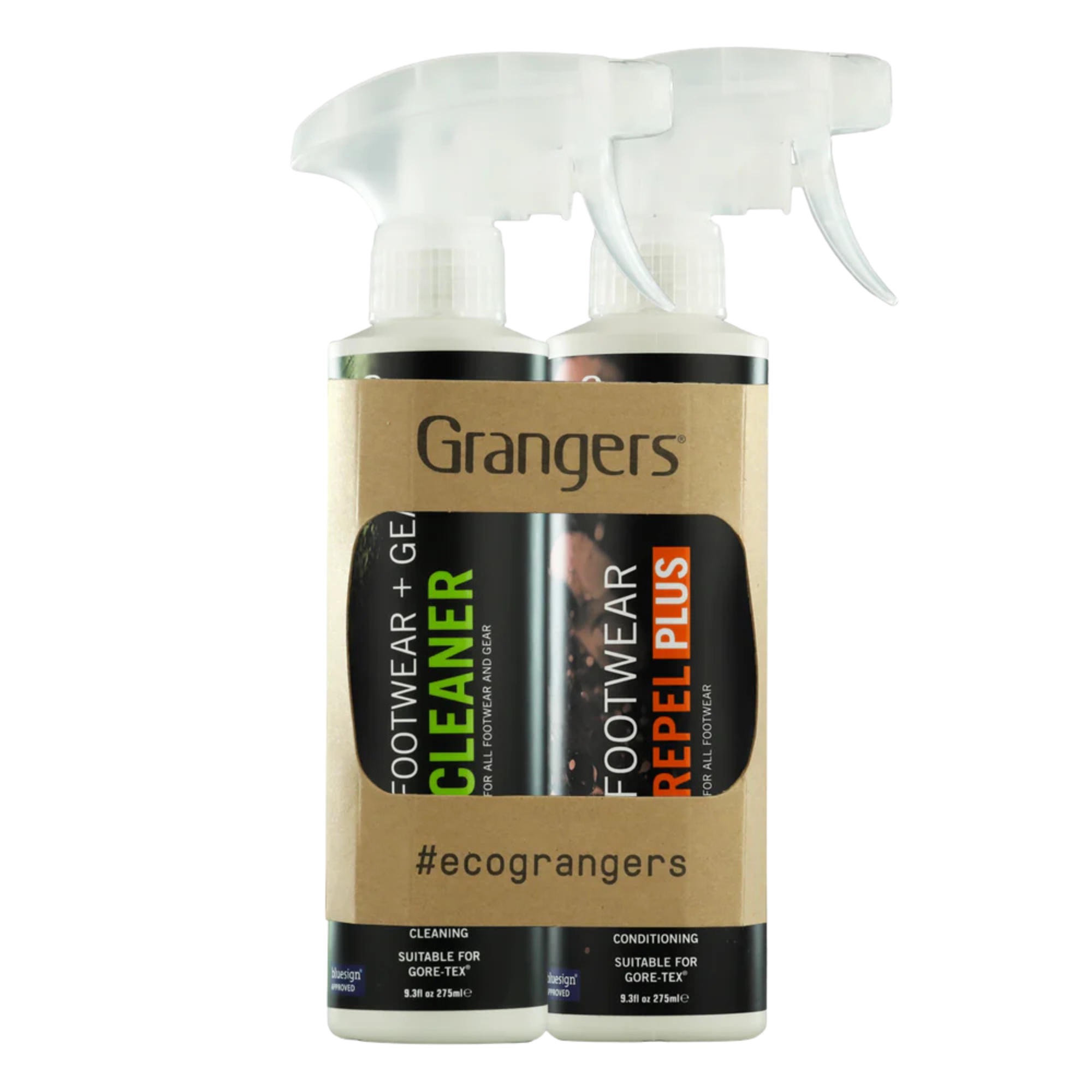 Grangers Footwear + Gear Cleaner & Footwear Repel Plus Twin Pack (275ml x 2)