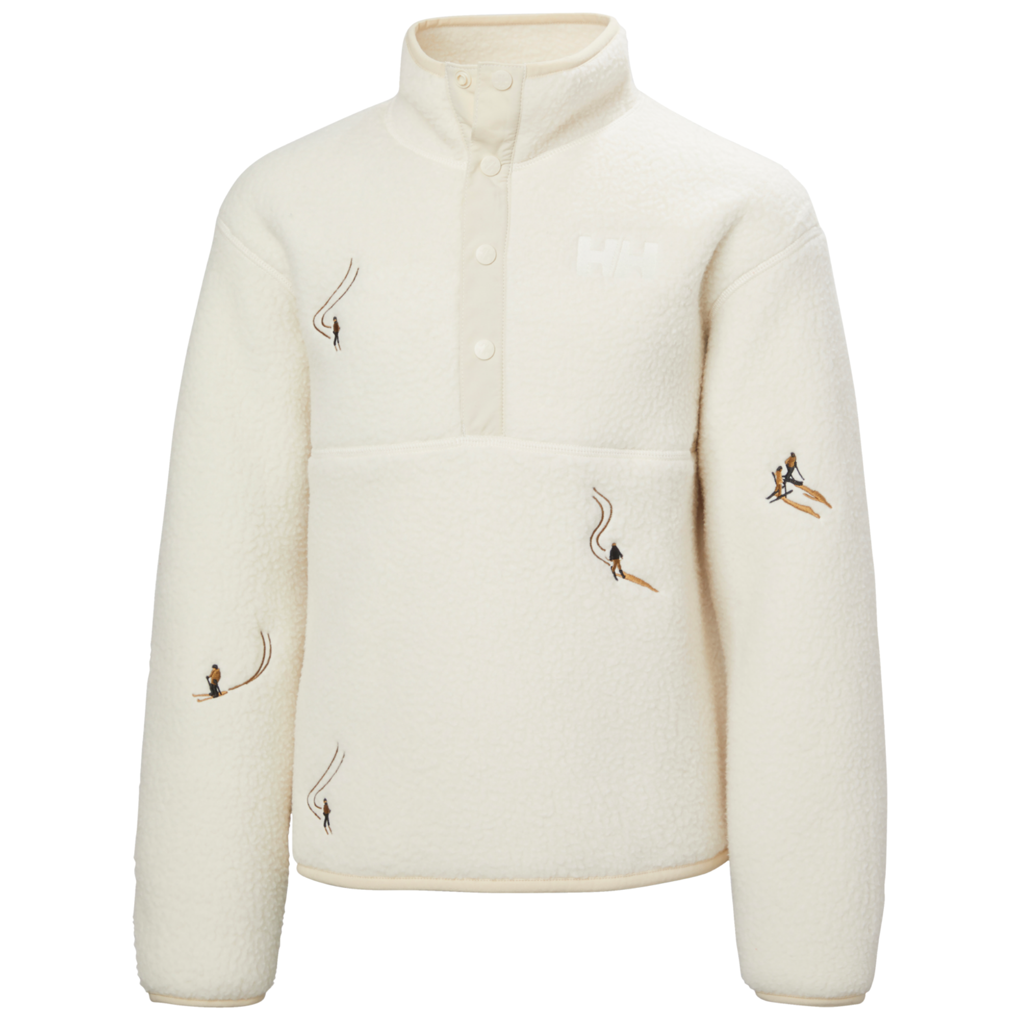 Helly Hansen Junior Frosty Pile Half Snap Sweater Fleece Top Cream Emb 035 41841
