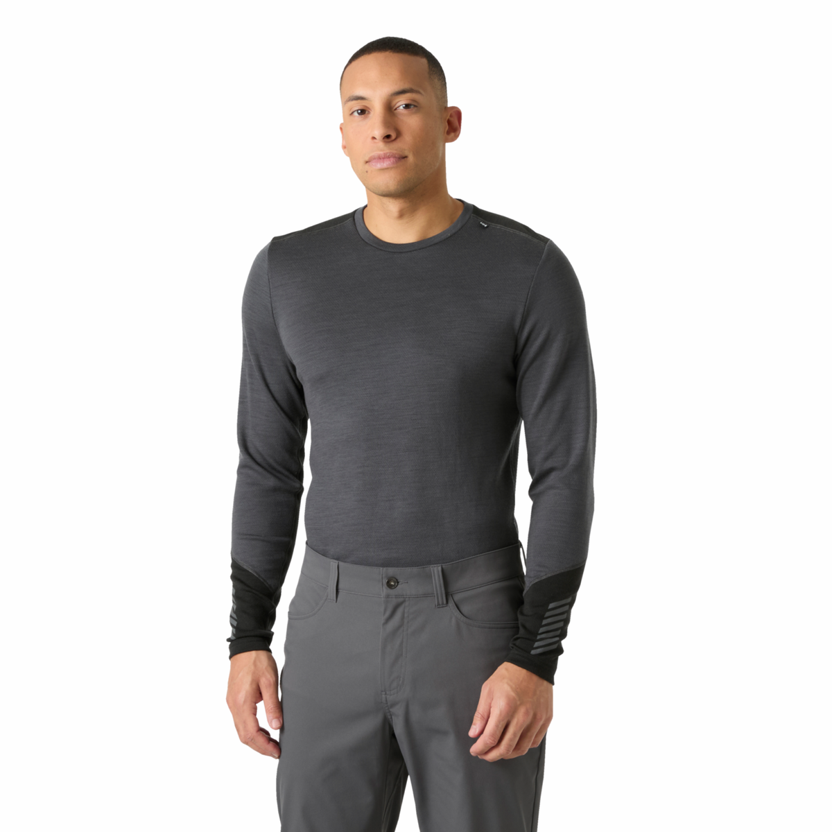Helly Hansen Men's Lifa Merino Midweight Crew Neck Base Layer Top Thunder Grey 831 49364
