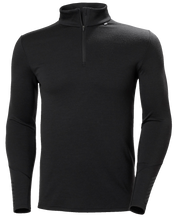 Load image into Gallery viewer, Helly Hansen Men's Lifa Merino Midweight Half Zip Base Layer Top (Black)