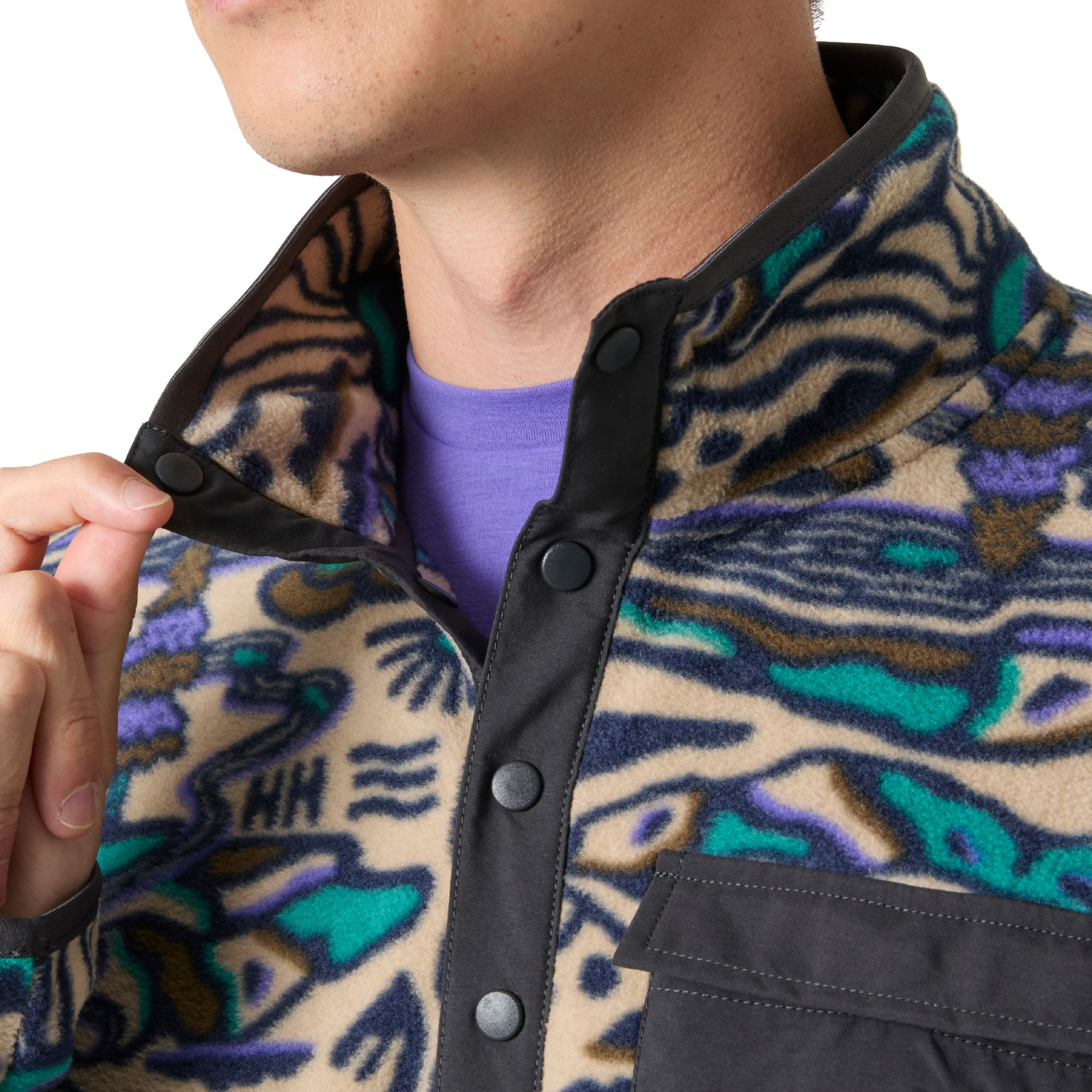 Helly Hansen Men's Maridalen Printed Half Snap Fleece (Khaki Rayco)