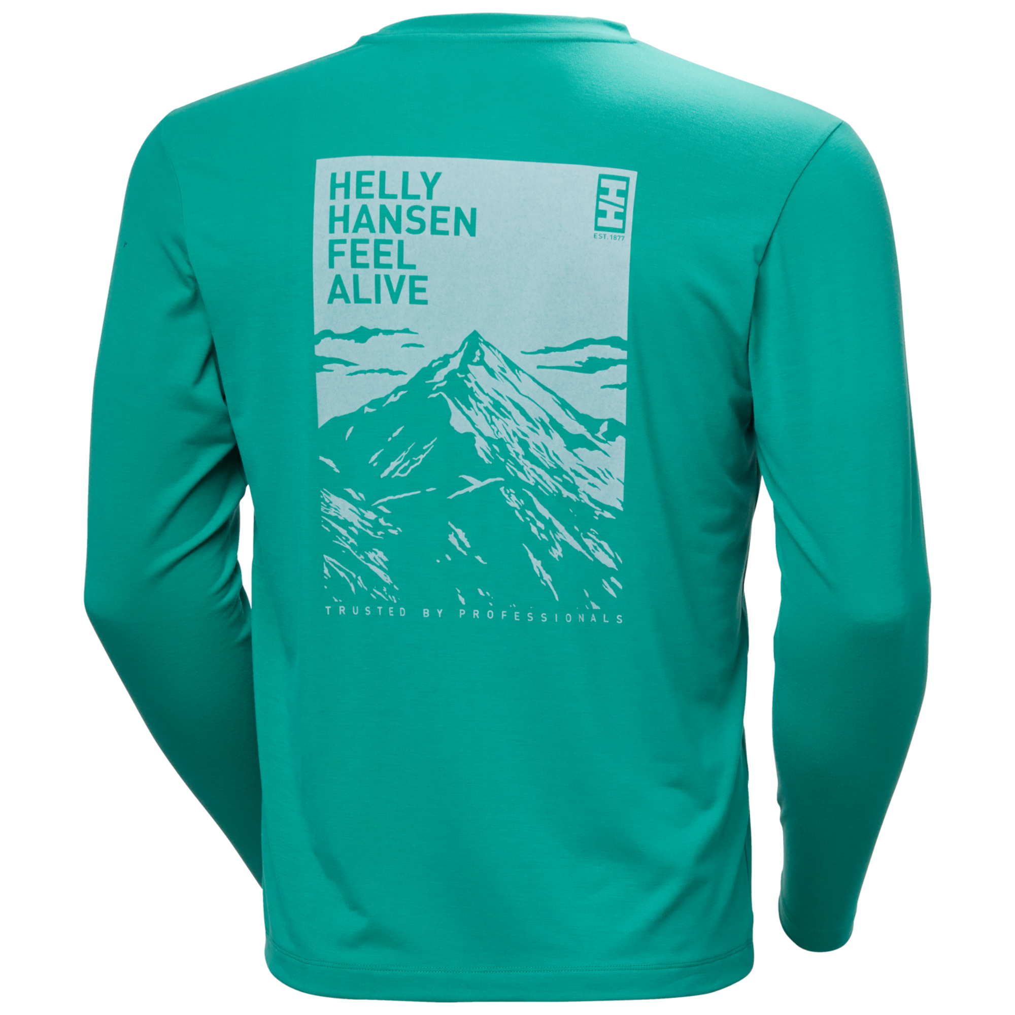 Helly Hansen Men's Skog Graphic UPF40 Long Sleeve Tee (Dark Mint)