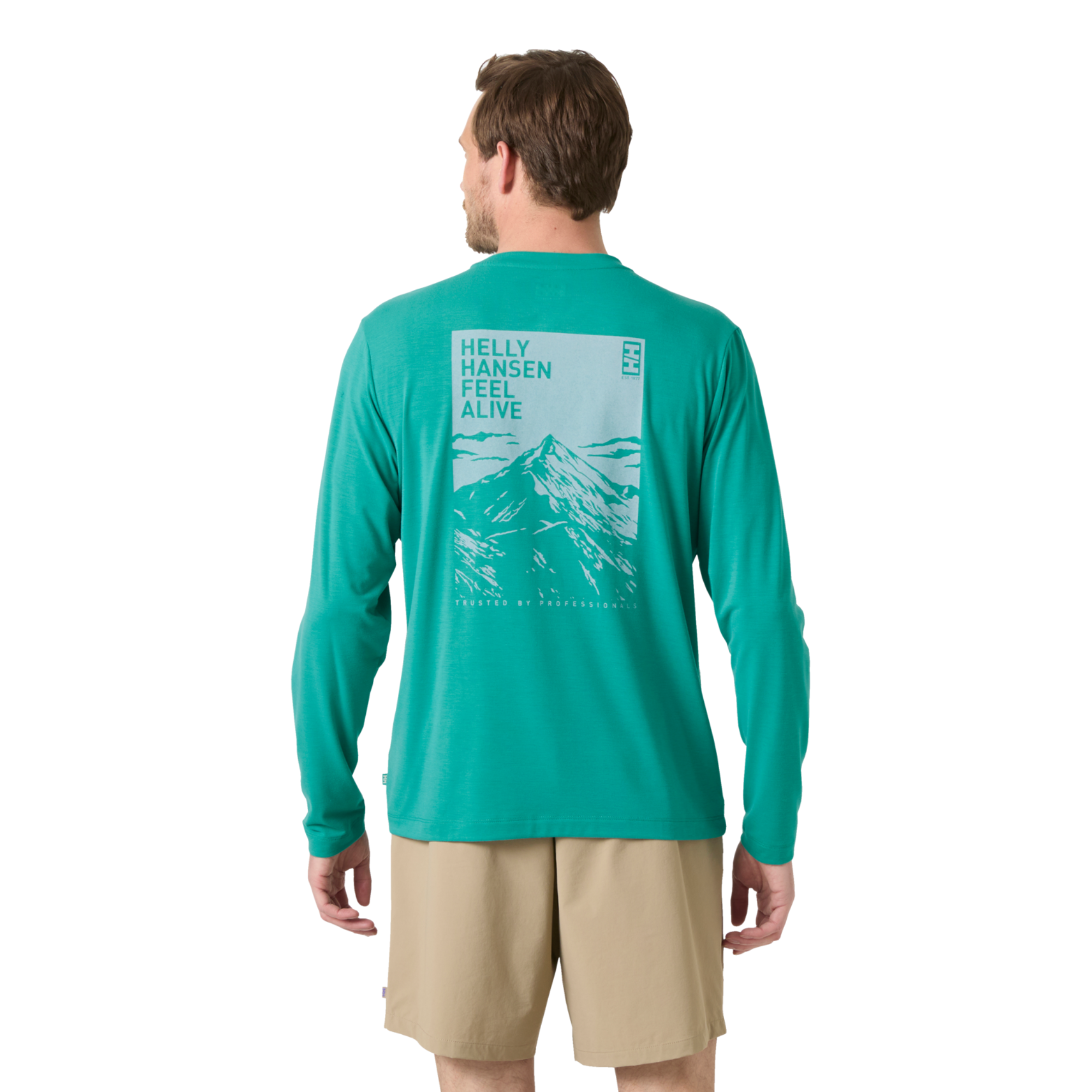 Helly Hansen Men's Skog Graphic UPF40 Long Sleeve Tee (Dark Mint)
