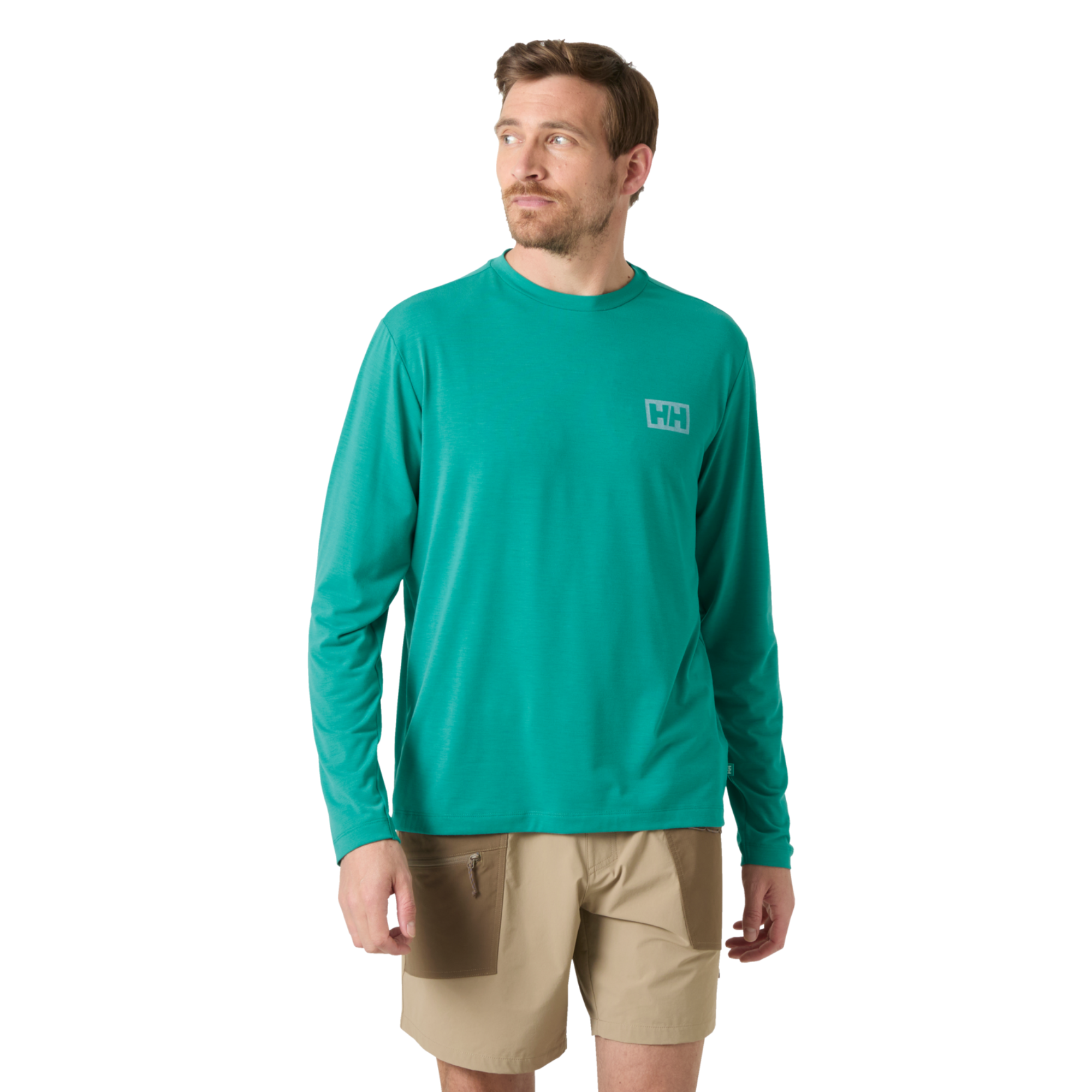 Helly Hansen Men's Skog Graphic UPF40 Long Sleeve Tee (Dark Mint)
