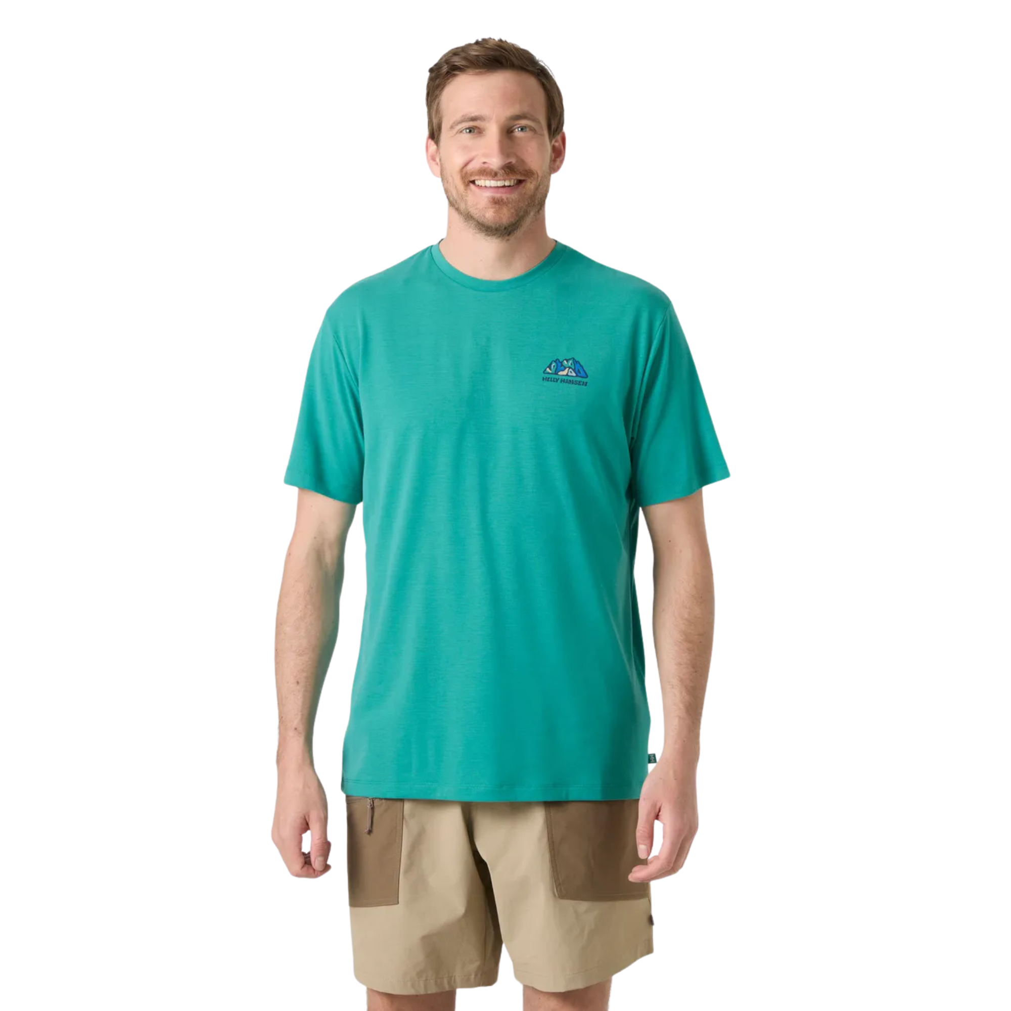Helly Hansen Men's Skog UPF50 Recycled Graphic Short Sleeve Tee Dark Mint 472 63082