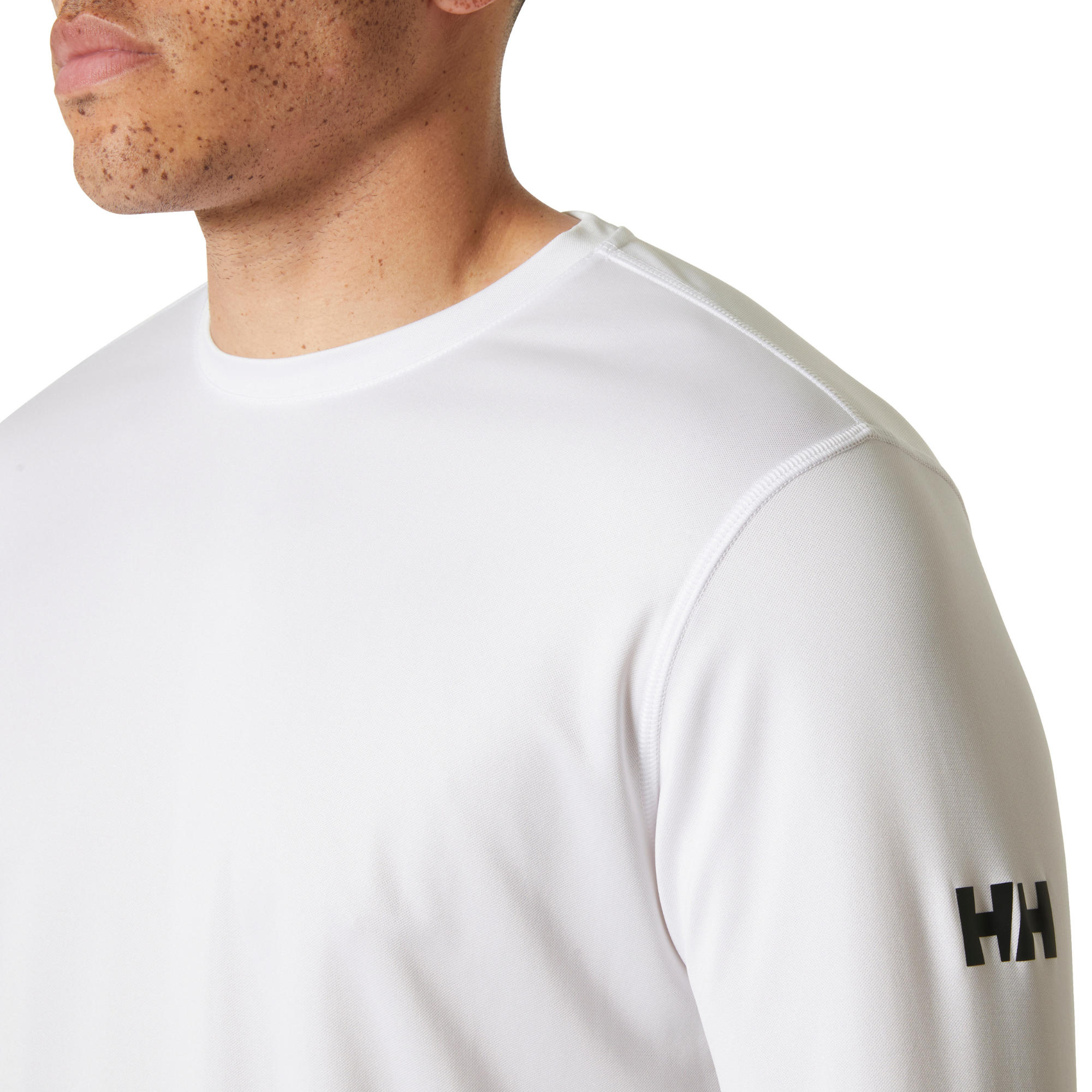 Helly Hansen Men's Tech Crew Neck Long Sleeve UPF50 Technical Top 2.0 (White)