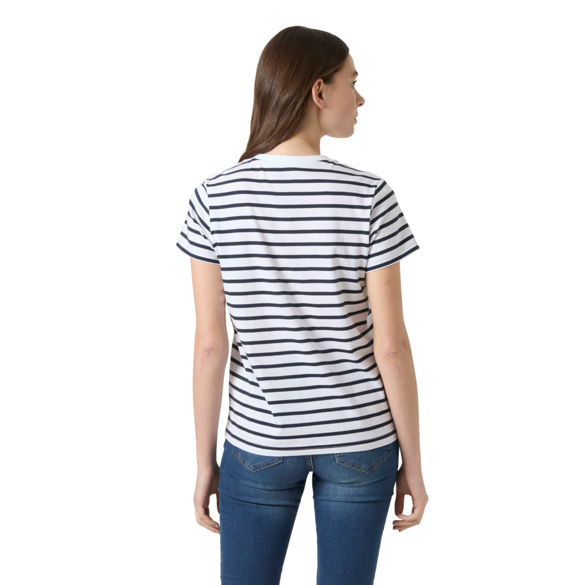 Helly Hansen Women's Core Graphic 2.0 Short Sleeve Tee (White Life Stripe)