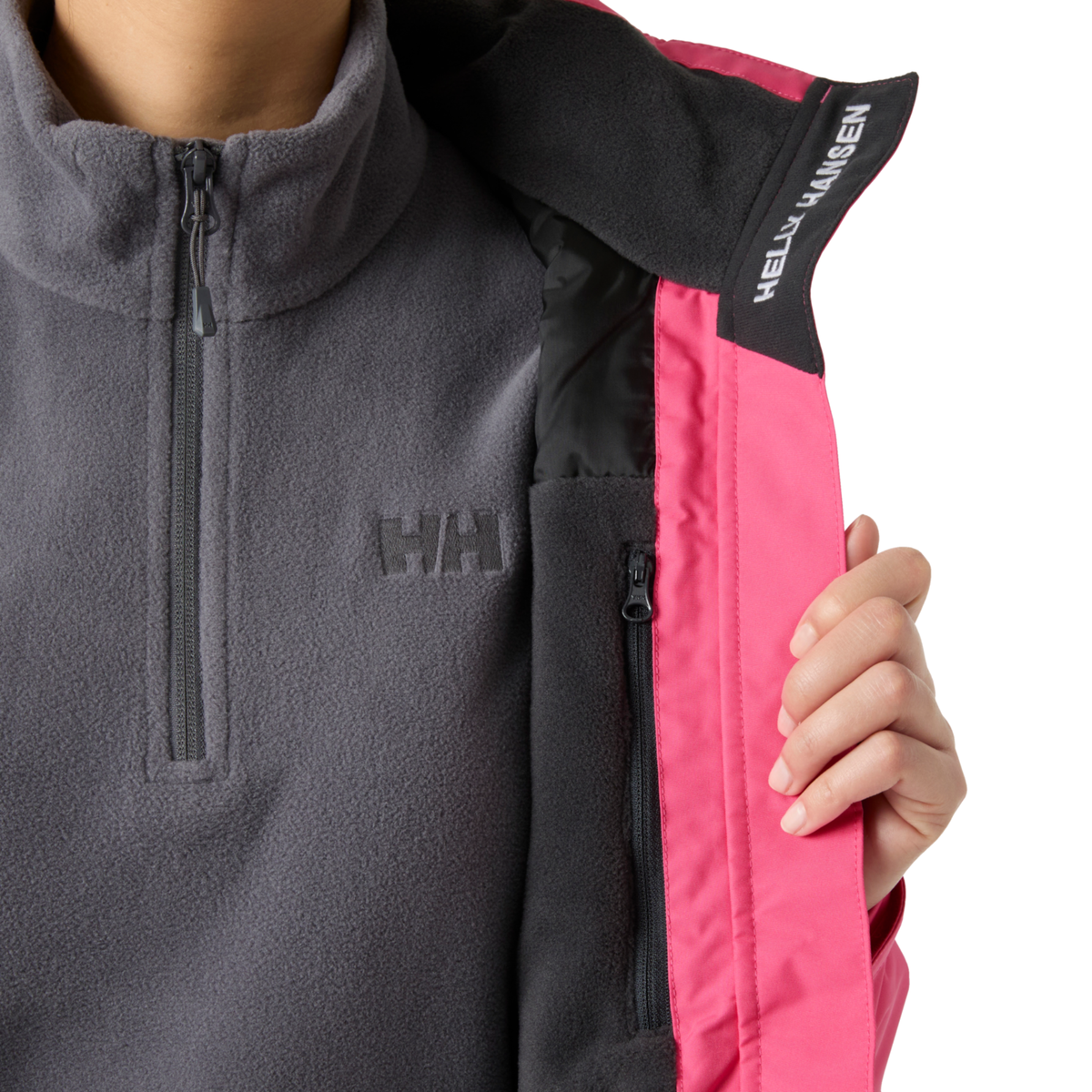Helly Hansen Women's Crew Hooded Midlayer HT Waterproof Insulated Jacket 2.0 Hot Pink 074 34447