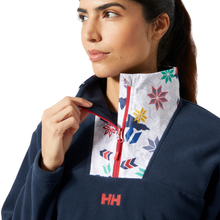 Load image into Gallery viewer, Helly Hansen Women's Daybreaker Cropped Half Zip Fleece (Navy AOP)