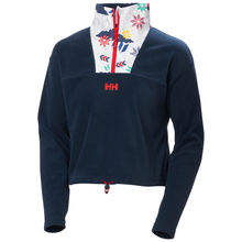 Load image into Gallery viewer, Helly Hansen Women's Daybreaker Cropped Half Zip Fleece (Navy AOP)