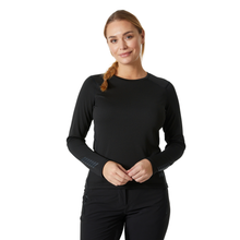 Load image into Gallery viewer, Helly Hansen Women's Lifa Active Crew Neck Long Sleeve Base Layer Top (Black)