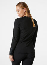 Load image into Gallery viewer, Helly Hansen Women&#39;s Lifa Active Crew Neck Long Sleeve Base Layer Top (Black)
