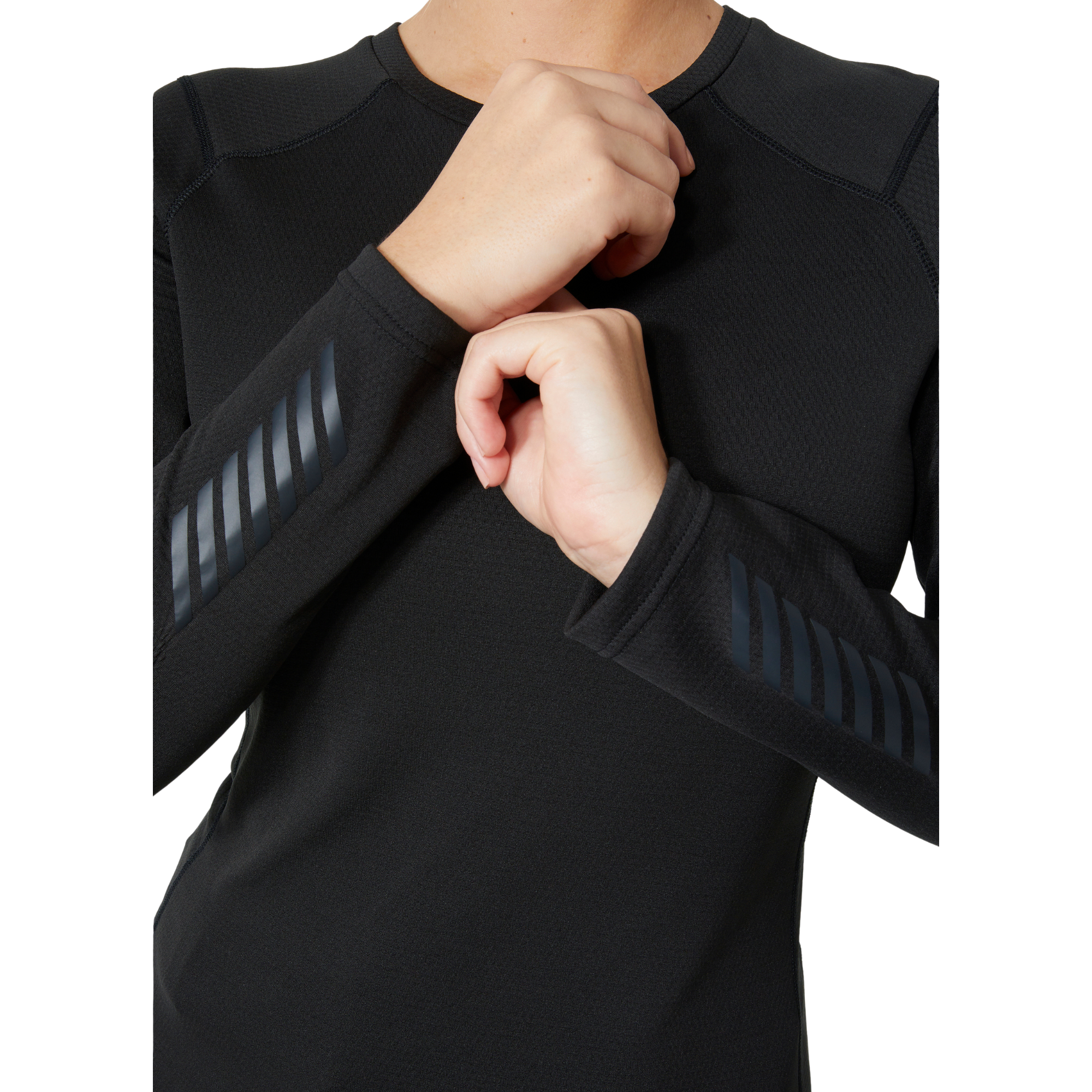 Helly Hansen Women's Lifa Active Crew Neck Long Sleeve Base Layer Top (Black)