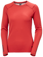 Load image into Gallery viewer, Helly Hansen Women&#39;s Lifa Active Crew Neck Long Sleeve Base Layer Top (Poppy Red)
