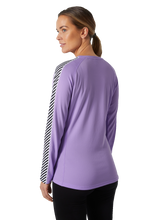 Load image into Gallery viewer, Helly Hansen Women&#39;s Lifa Active Stripe Crew Neck Long Sleeve Base Layer Top (Heather)
