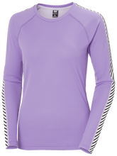 Load image into Gallery viewer, Helly Hansen Women&#39;s Lifa Active Stripe Crew Neck Long Sleeve Base Layer Top (Heather)

