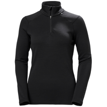 Load image into Gallery viewer, Helly Hansen Women's Lifa Merino Midweight Half Zip Base Layer Top (Black)