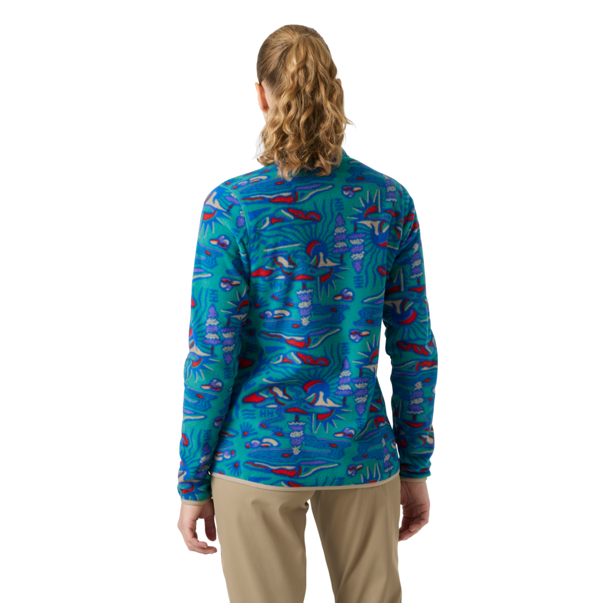 Helly Hansen Women's Maridalen Printed Half Snap Fleece (Dark Mint Rayco)