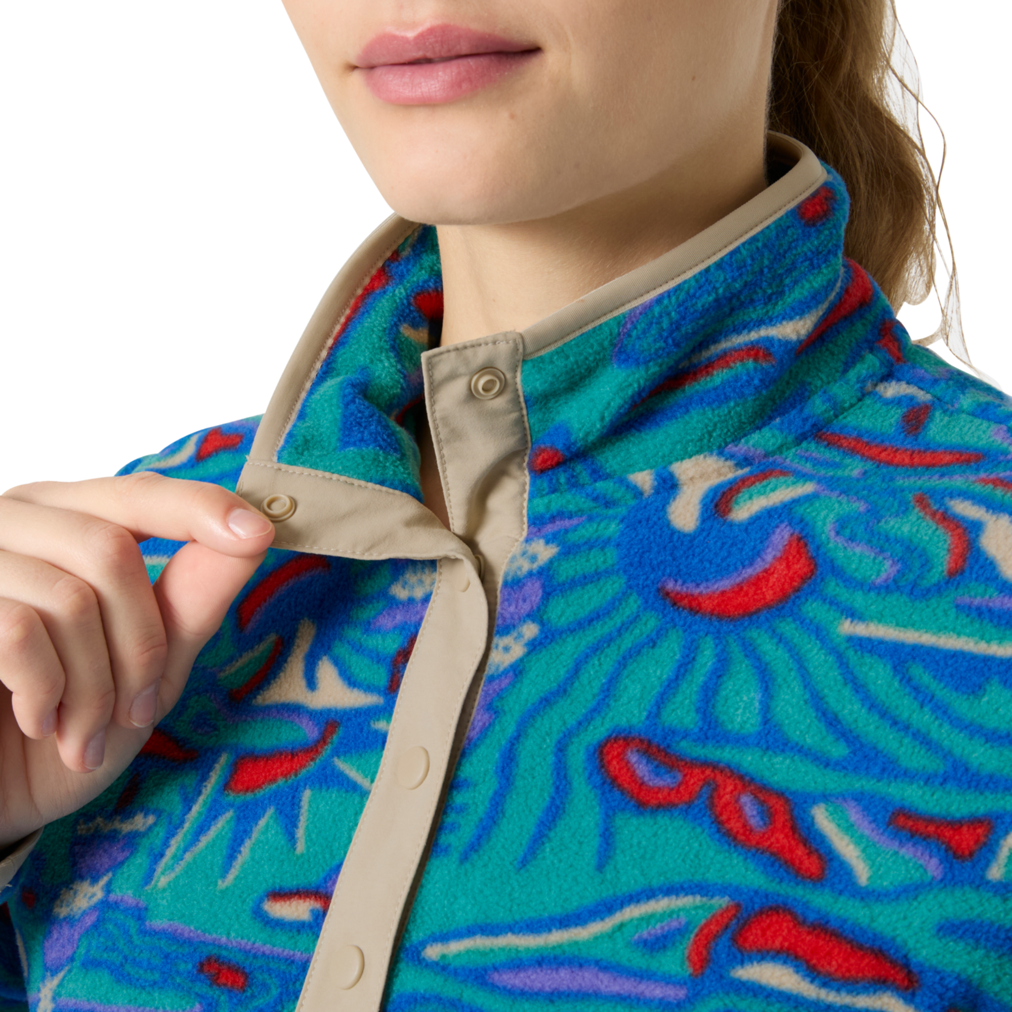 Helly Hansen Women's Maridalen Printed Half Snap Fleece (Dark Mint Rayco)