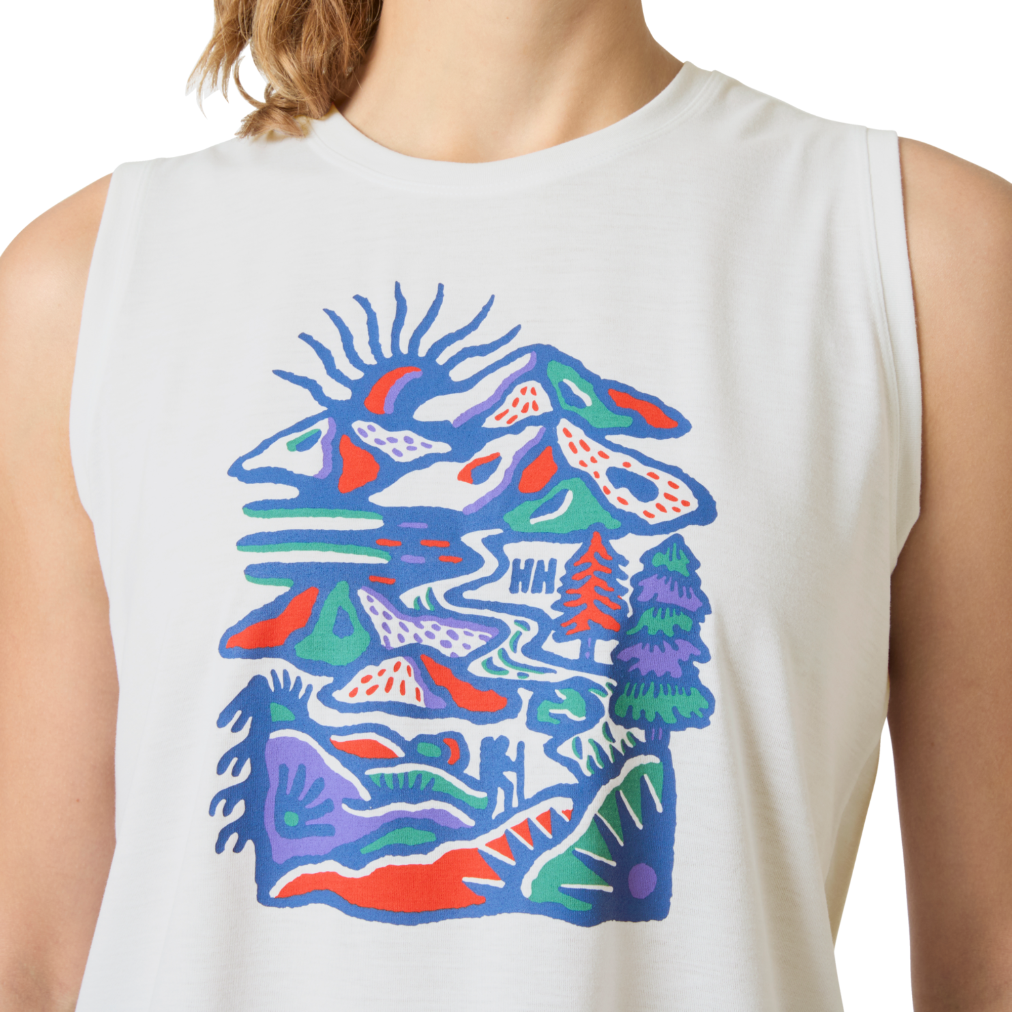 Helly Hansen Women's Skog Graphic UPF50 Technical Tank Top (White)