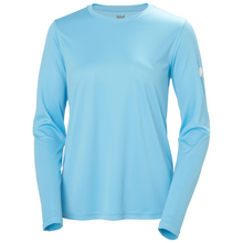 Load image into Gallery viewer, Helly Hansen Women's Tech Crew Long Sleeve UPF50 Technical Top  2.0 (Aqua)