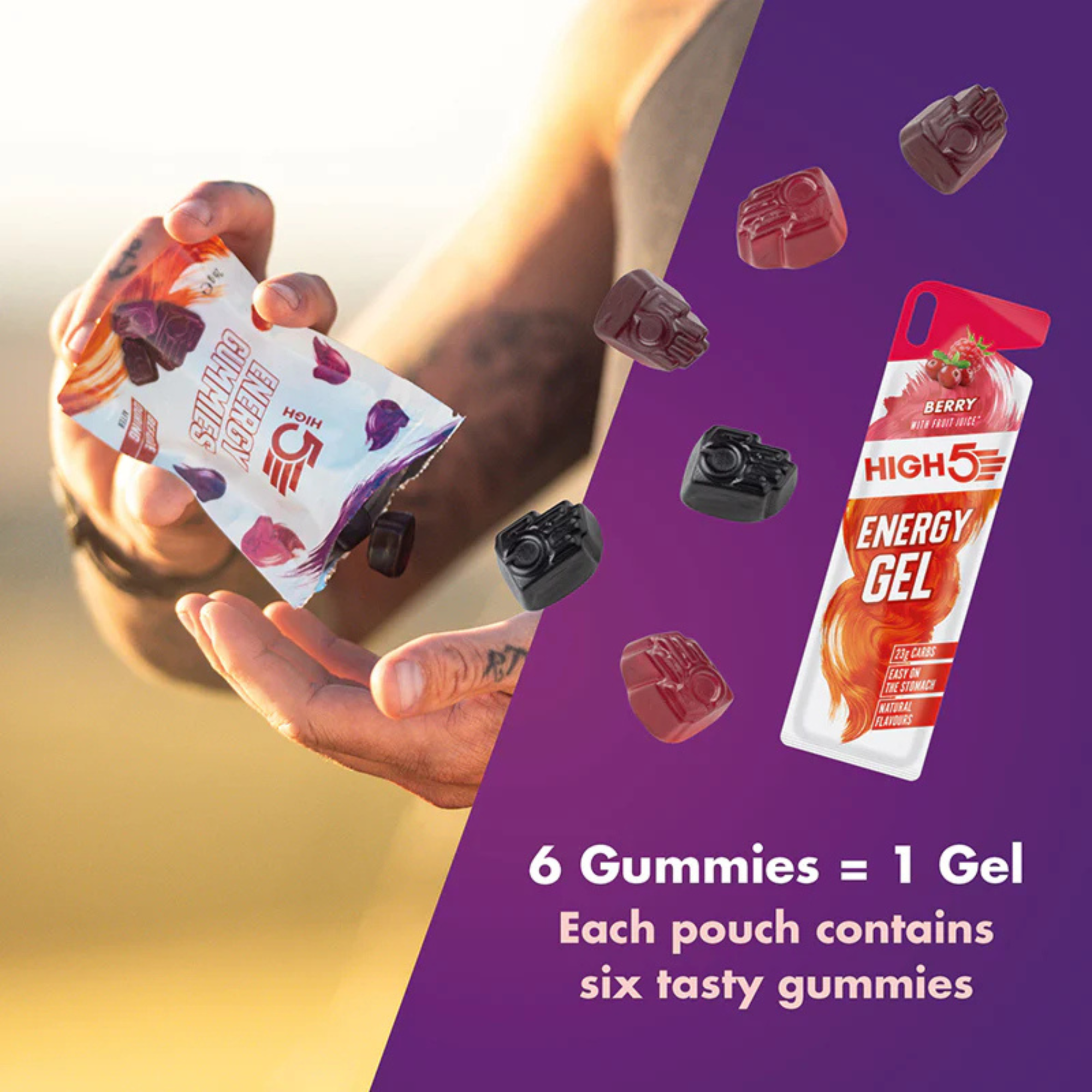 High 5 Energy 26g Pack of 6 Gummies (Mixed Berry)